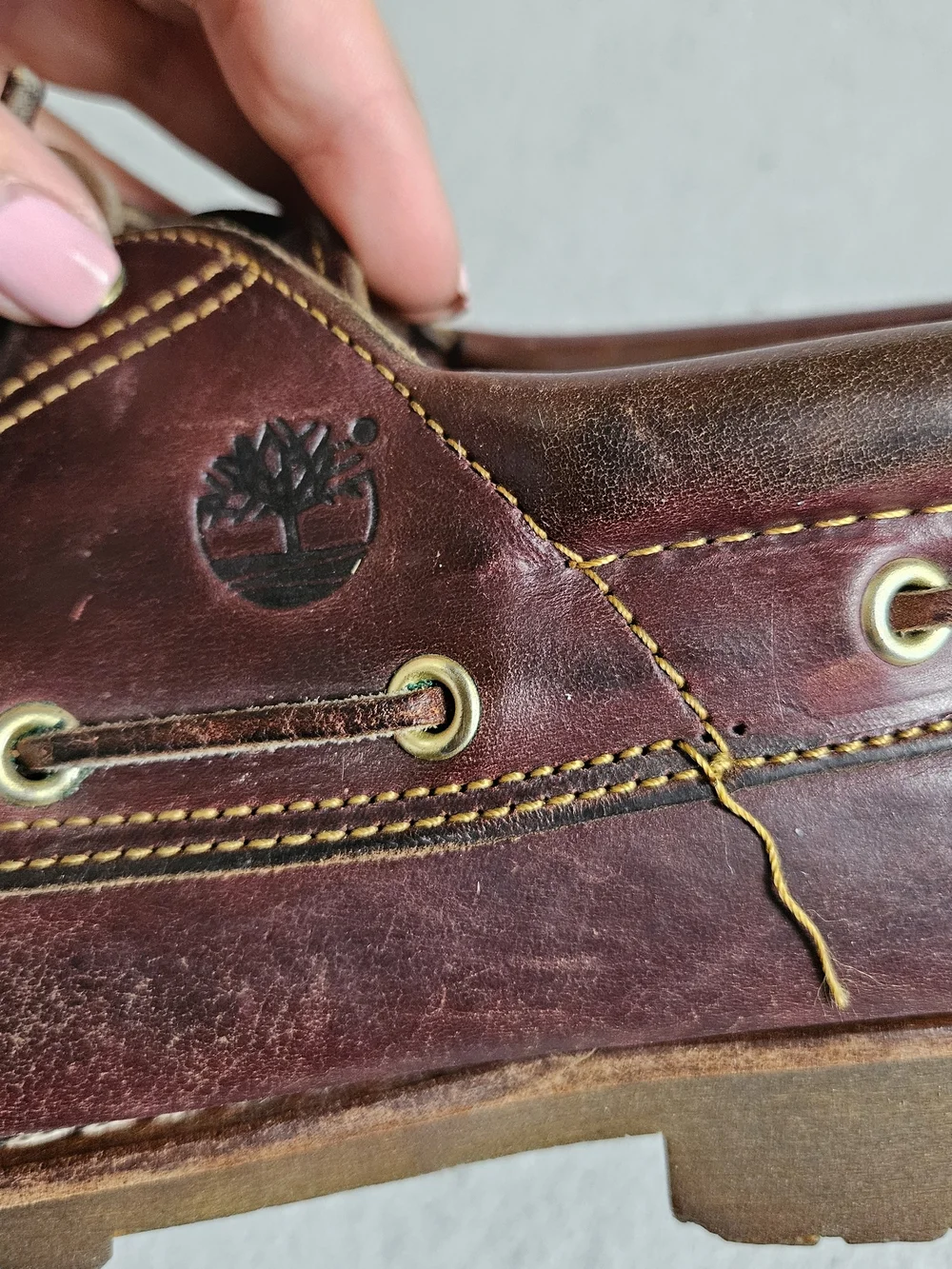 Timberland 3-Eye Classic Lug Burgundy Leather Boat Shoes Men Size 12
